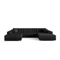 WOHNLANDSCHAFT VENTO U-Form – Großzügiges Ecksofa mit Schlaffunktion & Kissen 359 cm - Schwarz, Kunststoff (359/78/165cm) - Wohnideebilder