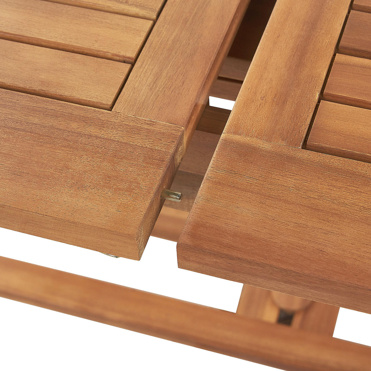 GARTENMÖBEL-SET 6-Sitzer Akazienholz Auflagen cremeweiß Java - Hellbraun/Weiß, Holz - Beliani