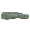 ECKSOFA Beidseitig Strukturstoff Stoff Grün - Braun/Hellgrün, Holz/Textil (270/190cm) - Makamii