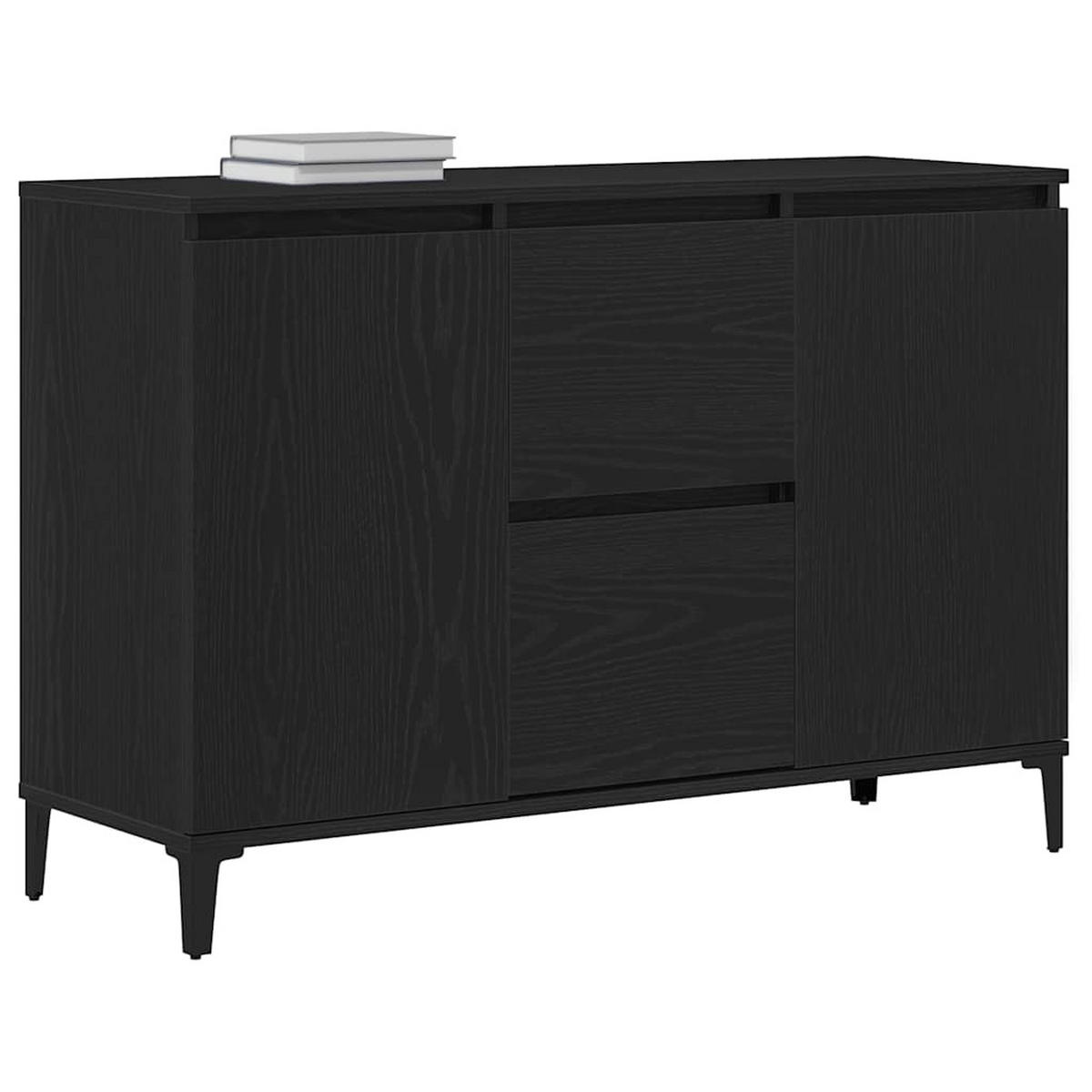 SIDEBOARD Schwarz Eichen-Optik 104/35/70 Cm Holzwerkstoff - Schwarz, Holzwerkstoff (35/70/104cm) - vidaXL