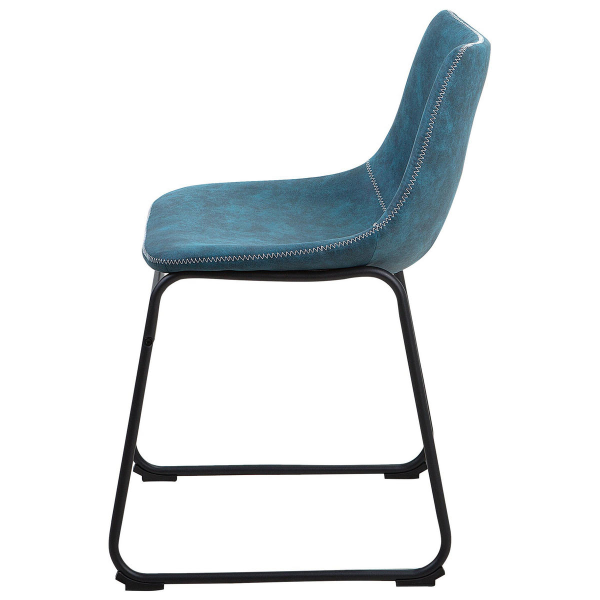 ESSZIMMERSTUHL 2er-Set Polsterbezug Blau Batavia - Blau, Textil/Metall (45/74/44cm) - Beliani