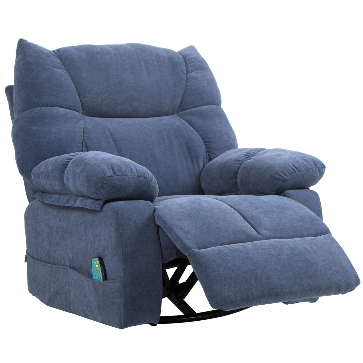 MASSAGESESSEL DE-06399 mit Wärme- & Liegefunktion, 145° neigbar Blau - Blau, Textil/Metall (90/98/98cm) - ComfortXL