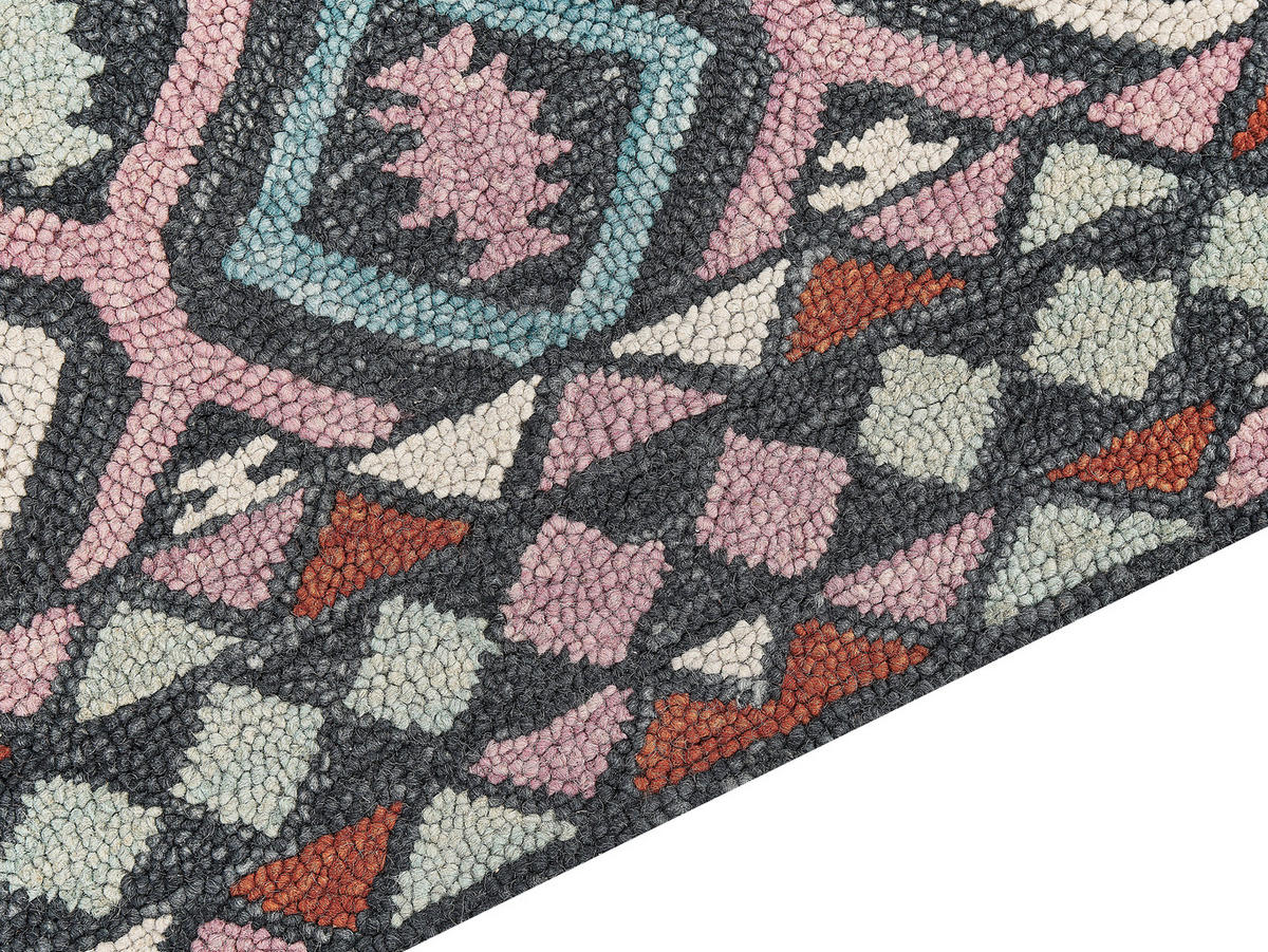 KURZFLOR-TEPPICH Haymana 200/200 cm - Multicolor, Textil (200/200cm) - Beliani