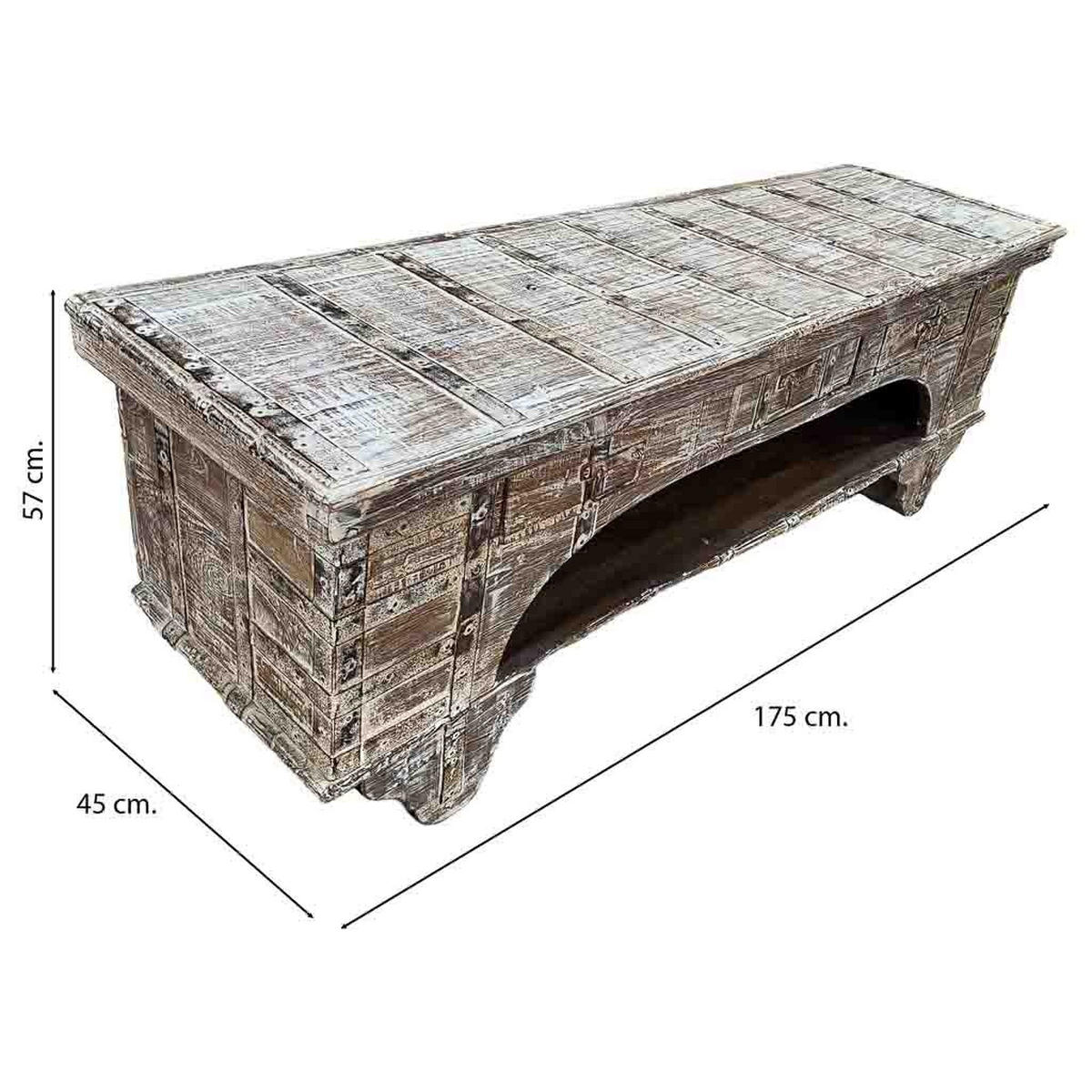 TV-LOWBOARD aus Holz, 175x45x57cm - Braun, Holz (175/57/45cm) - Wanderlust