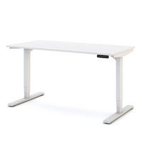 SCHREIBTISCH Elektrisch höhenverstellbarer Schreibtisch Y-Line Signalweiß Signalweiß 140/70/62-127cm - Weiß, Holzwerkstoff/Metall (70/140/127cm) - ASSMANN