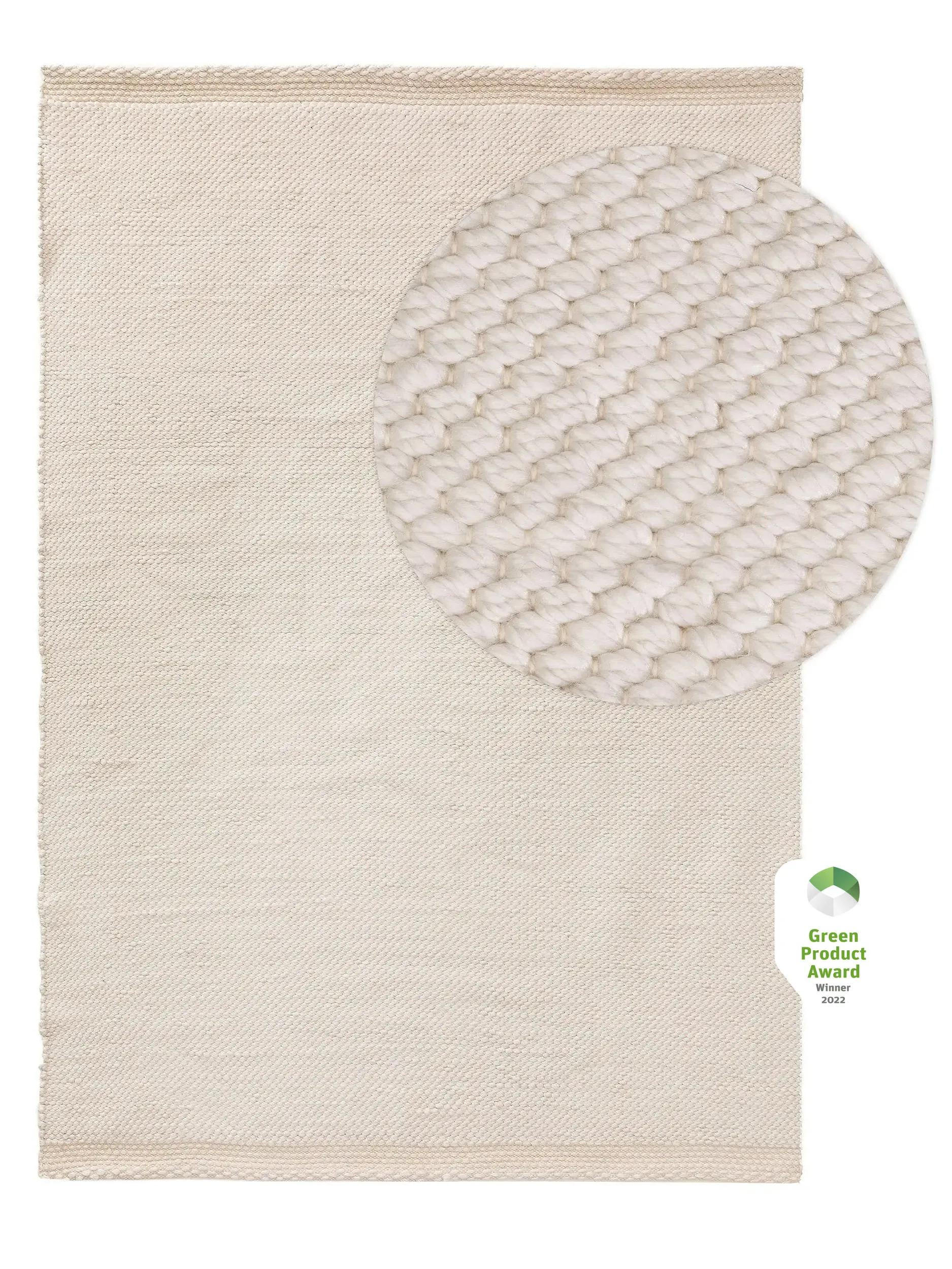 TEPPICH aus recyceltem Material Kiah Cream 120x170 cm - Creme, Textil (120/170cm) - benuta Pure