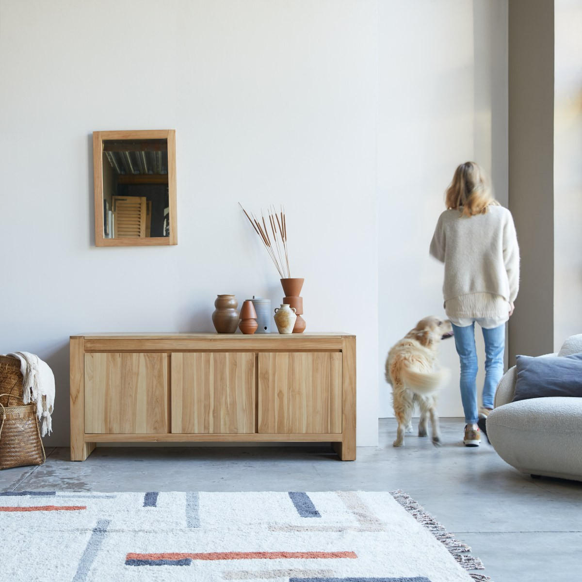 SIDEBOARD Eden Natur aus Teak - Naturfarben, Holz (160/70/50cm) - Tikamoon
