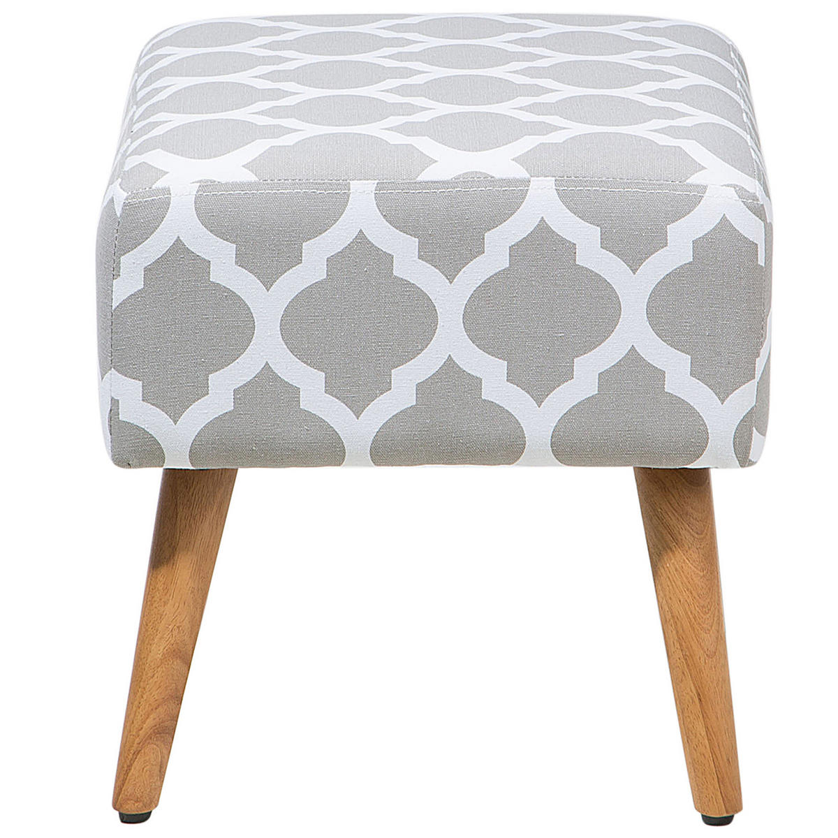 HOCKER Manteo 39/50/42 cm - Grau, Naturmaterialien/Textil (50/42/39cm) - Beliani