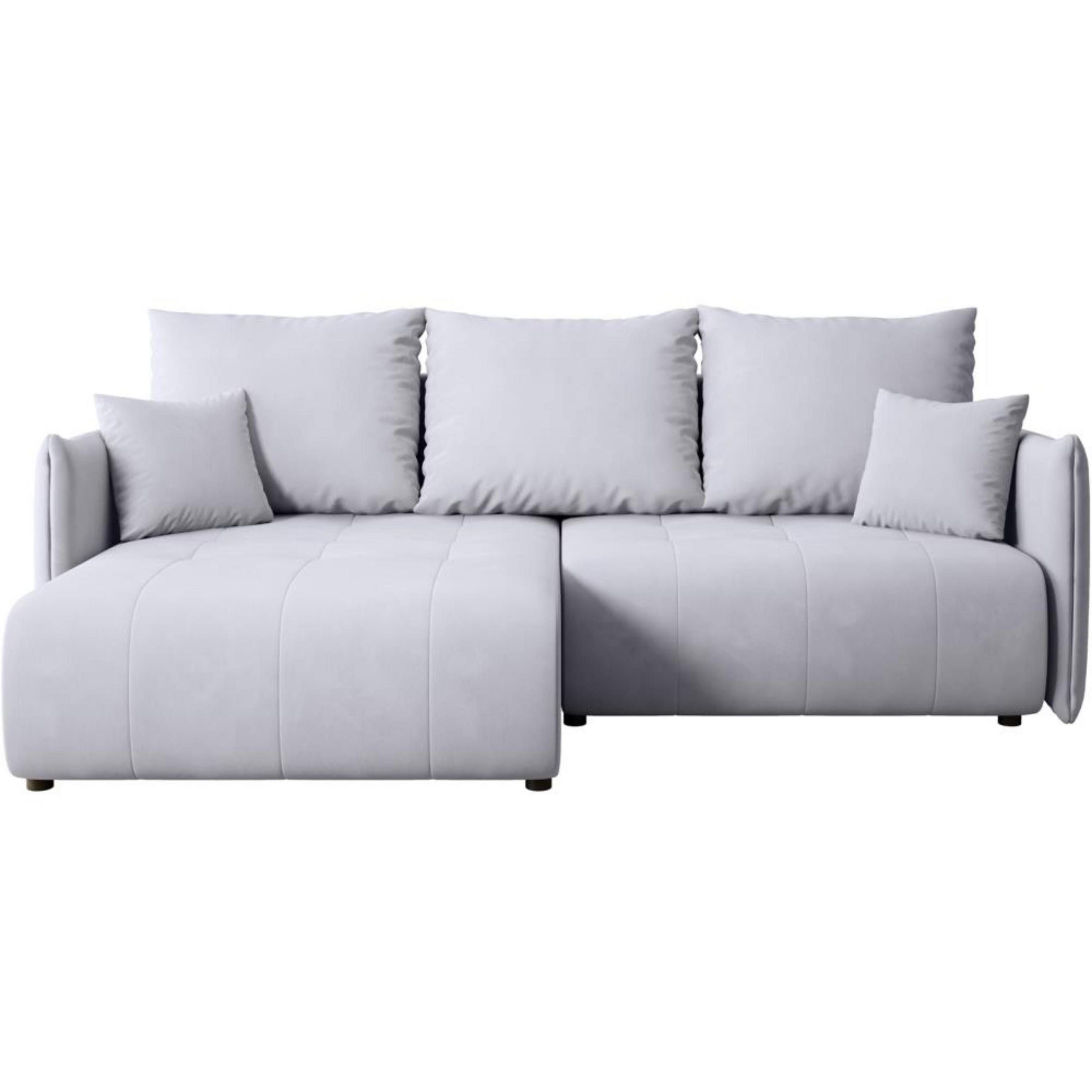 ECKSCHLAFSOFA Henry Mini hellgrau links - Hellgrau/Schwarz, Kunststoff/Textil (221/153cm) - Beautysofa