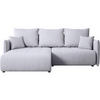 ECKSCHLAFSOFA Henry Mini hellgrau links - Hellgrau/Schwarz, Kunststoff/Textil (221/153cm) - Beautysofa