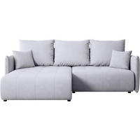 ECKSCHLAFSOFA Henry Mini hellgrau links - Hellgrau/Schwarz, Kunststoff/Textil (221/153cm) - Beautysofa