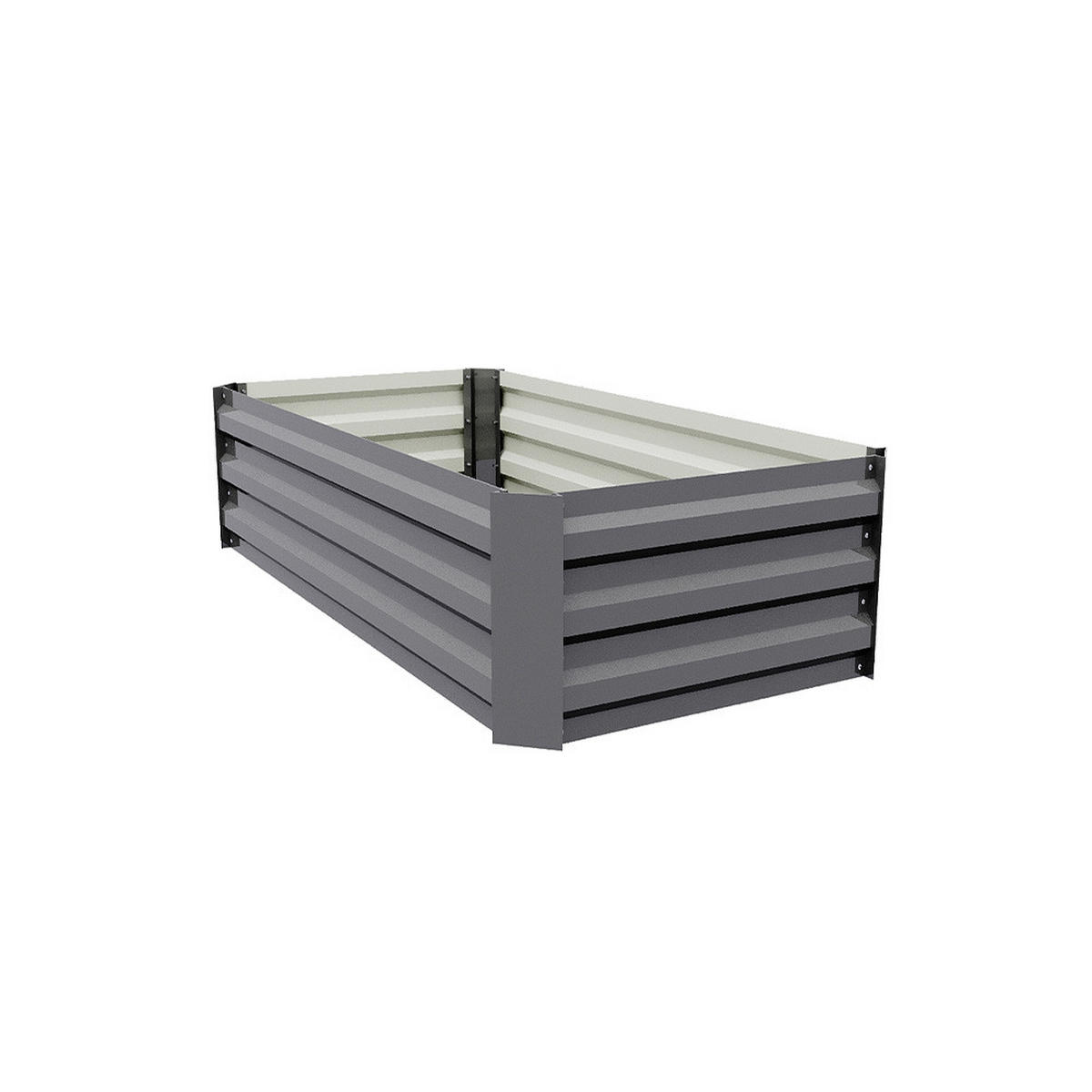 HOCHBEET-PFLANZKASTEN aus verzinktem Stahl in Grau Creme Rechteckig für Garten Balkon 100x60x30cm 4,2 kg - Grau, Metall (60/30/100cm) - Livingandhome