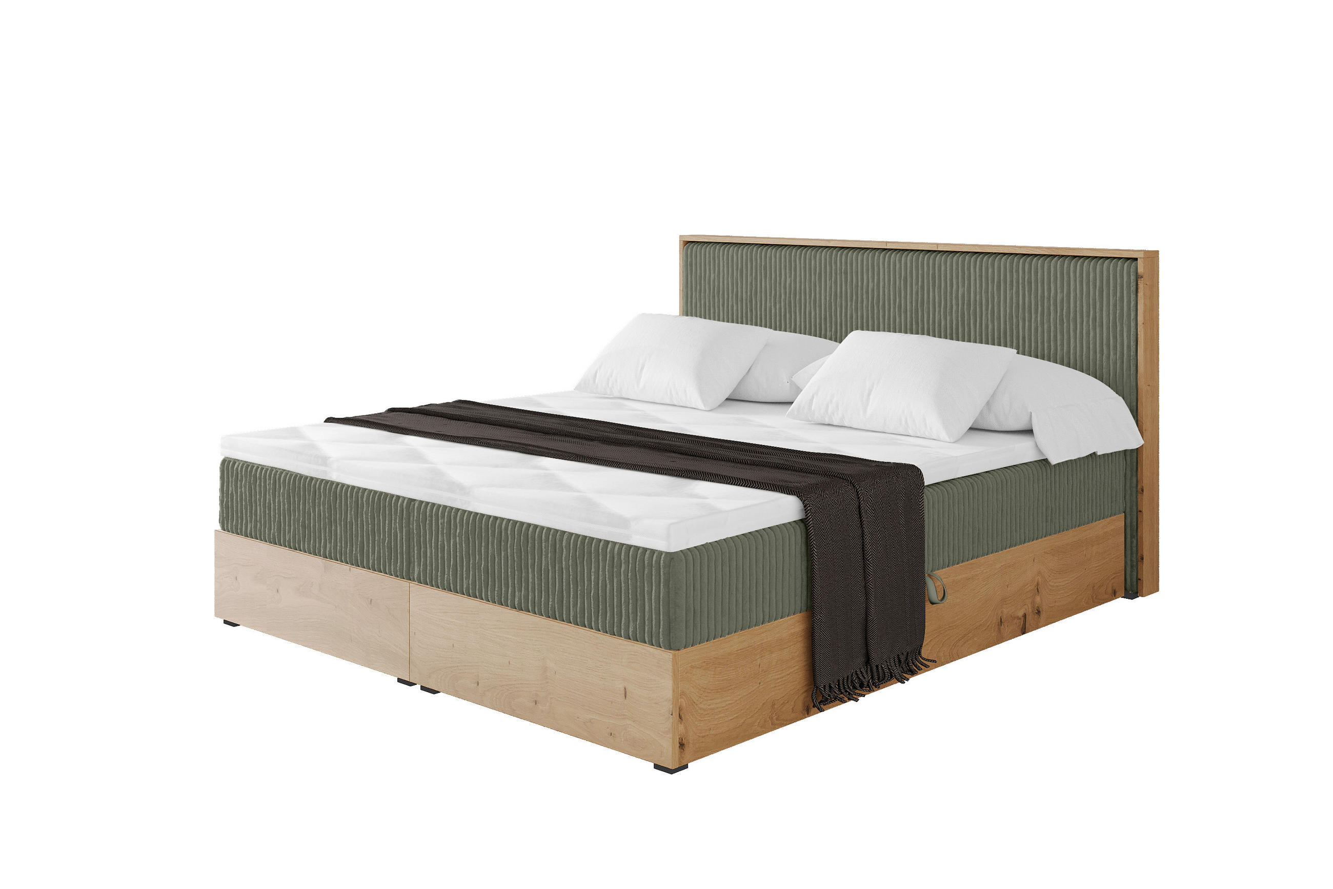 BOXBETT LOLLI9 - 180x200 - H3 Olivgrün - Olivgrün, Holzwerkstoff (180/200cm) - ALTDECOR