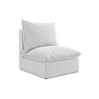 SOFAELEMENT Bouclé Stoff Grau - Silberfarben/Schwarz, Holzwerkstoff/Kunststoff (75/77/90cm) - LaMiaSofa
