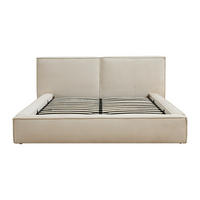 BETT mit Bettkasten - 2 Personen - Samt, Stoff - Beige - - Beige, Textil (160/200cm) - Vente-Unique