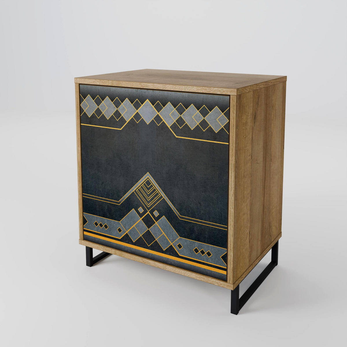 SIDEBOARD ROYAL ORDINARINESS, Eichefarben, 57,5x42x57,5 cm, Ohne Füße - Eichefarben/Multicolor, Holzwerkstoff (57.5/57.5/42cm) - SpaceRebels