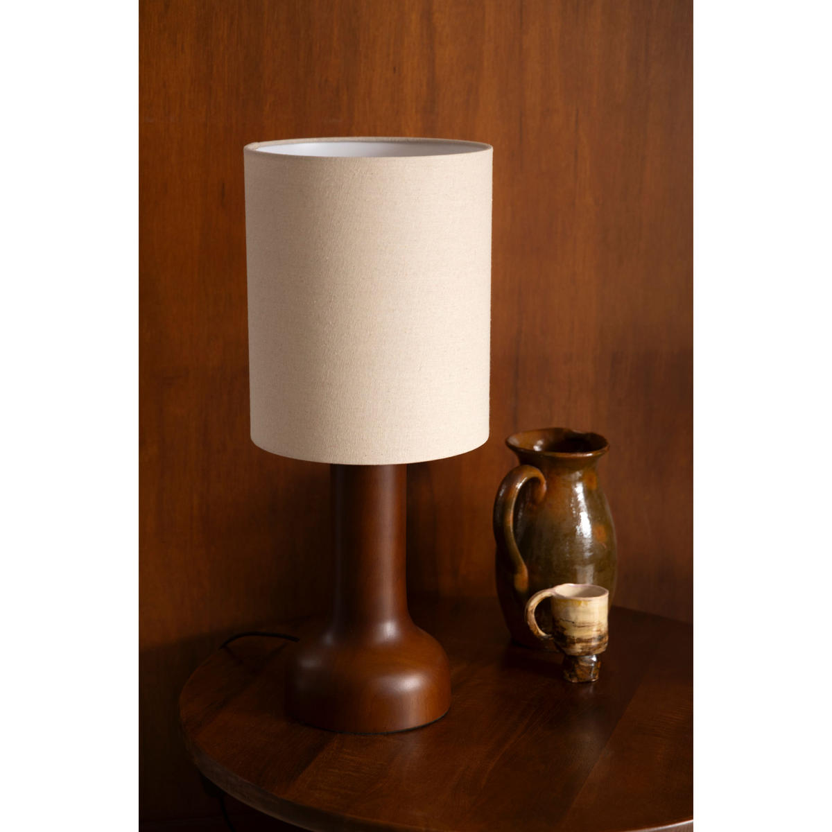 TISCHLAMPE Jones - Beige, Holz (25/25/60cm) - Dutchbone