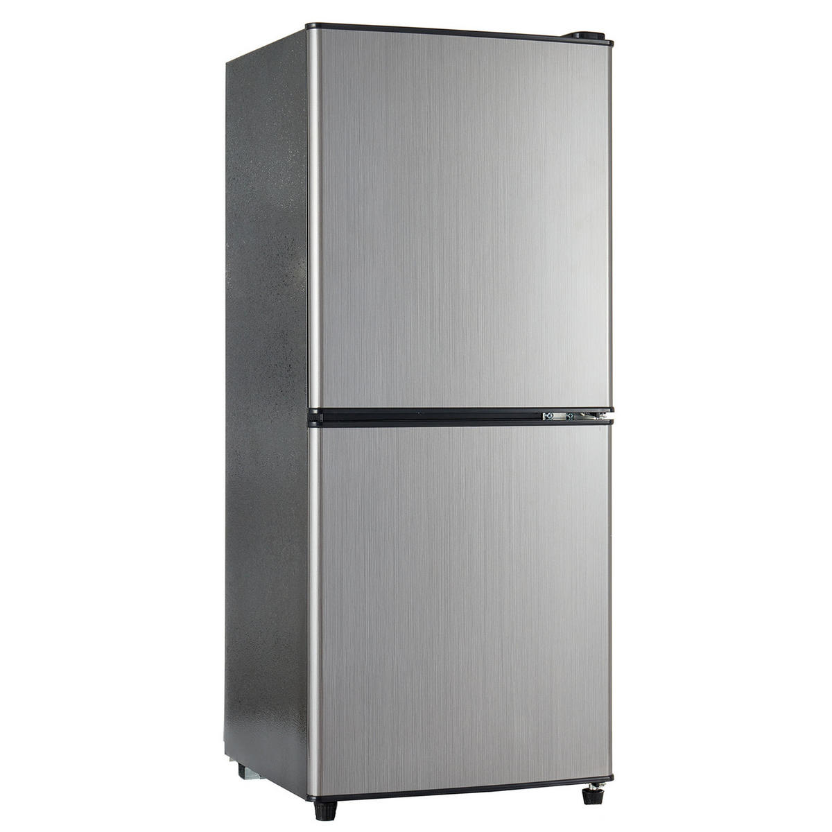 MINIKÜHLSCHRANK 106L (60L+46L) LED Kompressor 7 Stufen Silber/Schwarz - Silberfarben, Metall (42.5/102/44.5cm) - Kaket