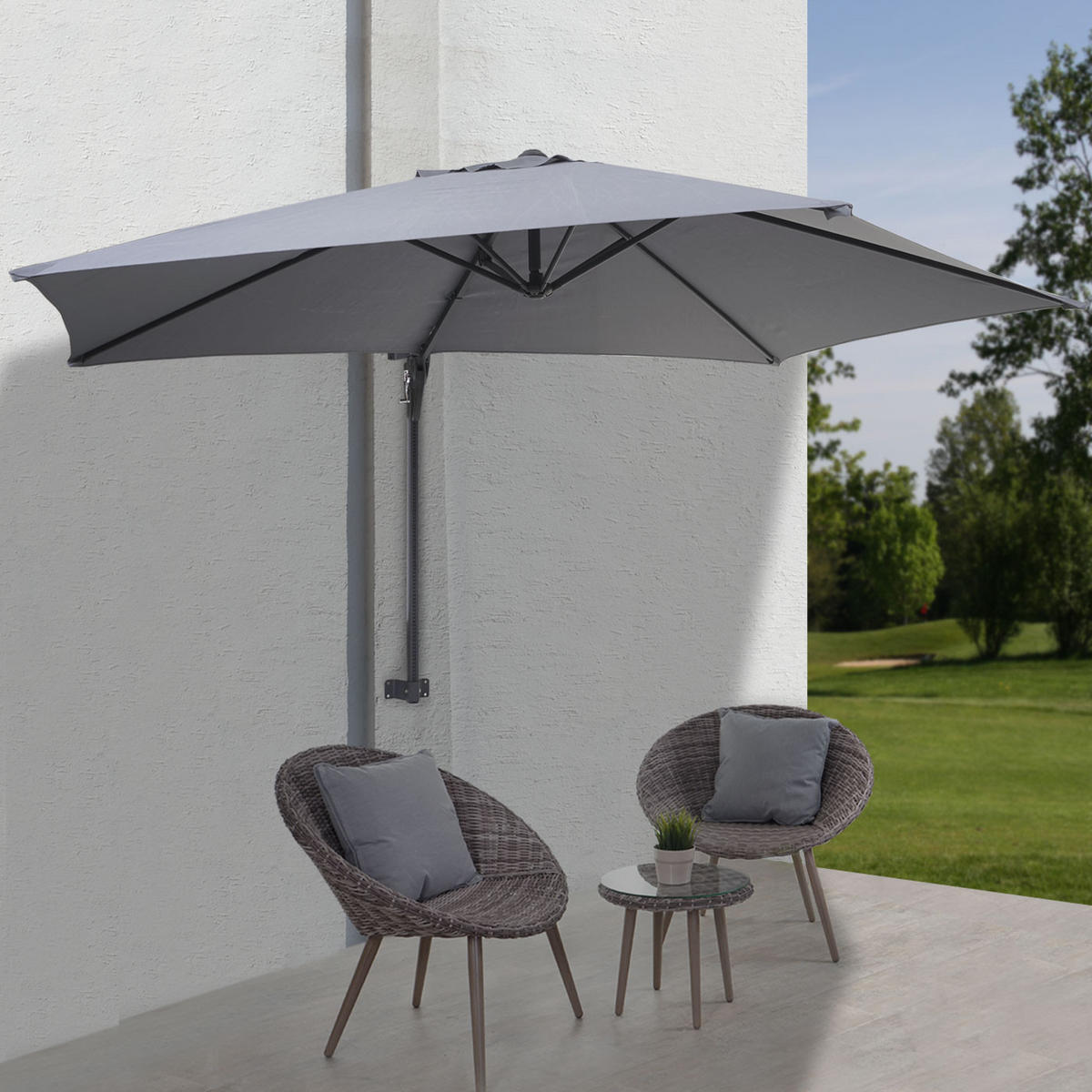 WANDSCHIRM 3M NEIGBAR Grau - Grau, Textil (300/280cm) - MCW