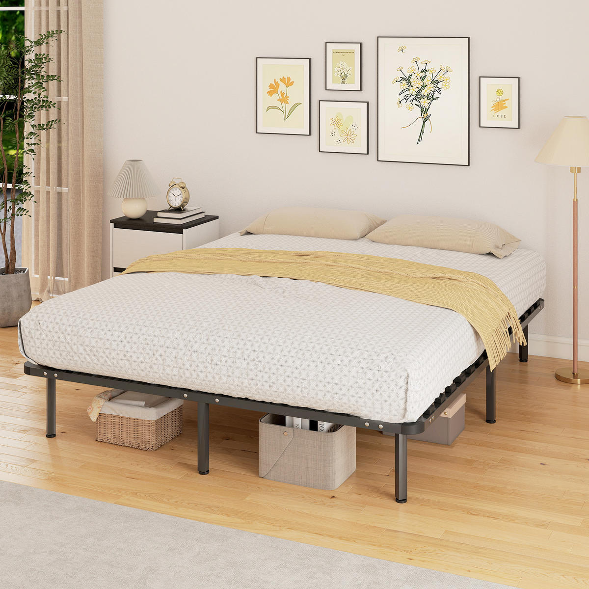 BETT 160x190 cm DE-14628 mit Lattenrost und Stauraum Schwarz - Schwarz, Metall (160/190cm) - ComfortXL