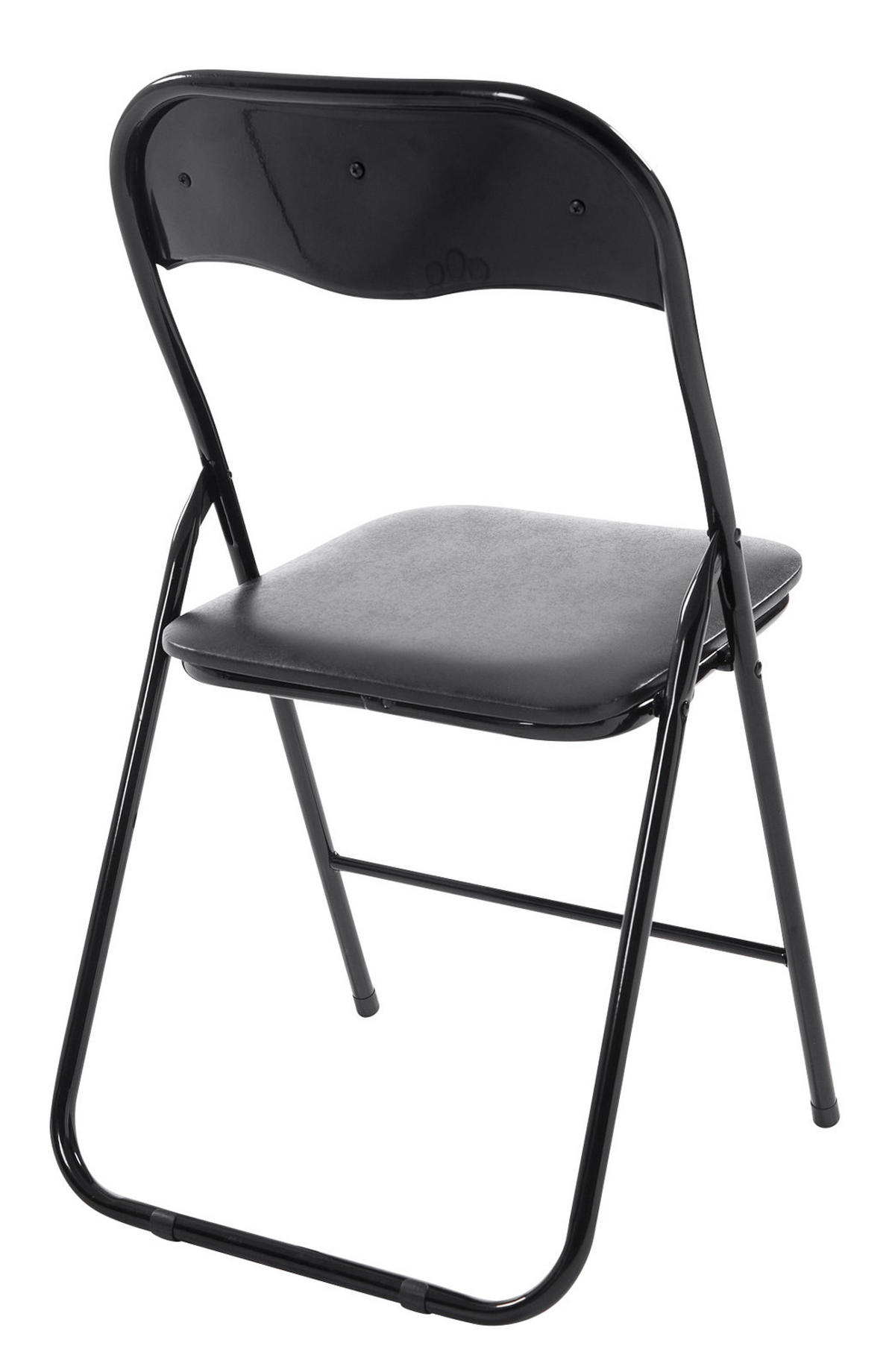 BESUCHERSTUHL Lederlook schwarz/schwarz - Schwarz, Textil/Metall (45/78/45cm) - CLP