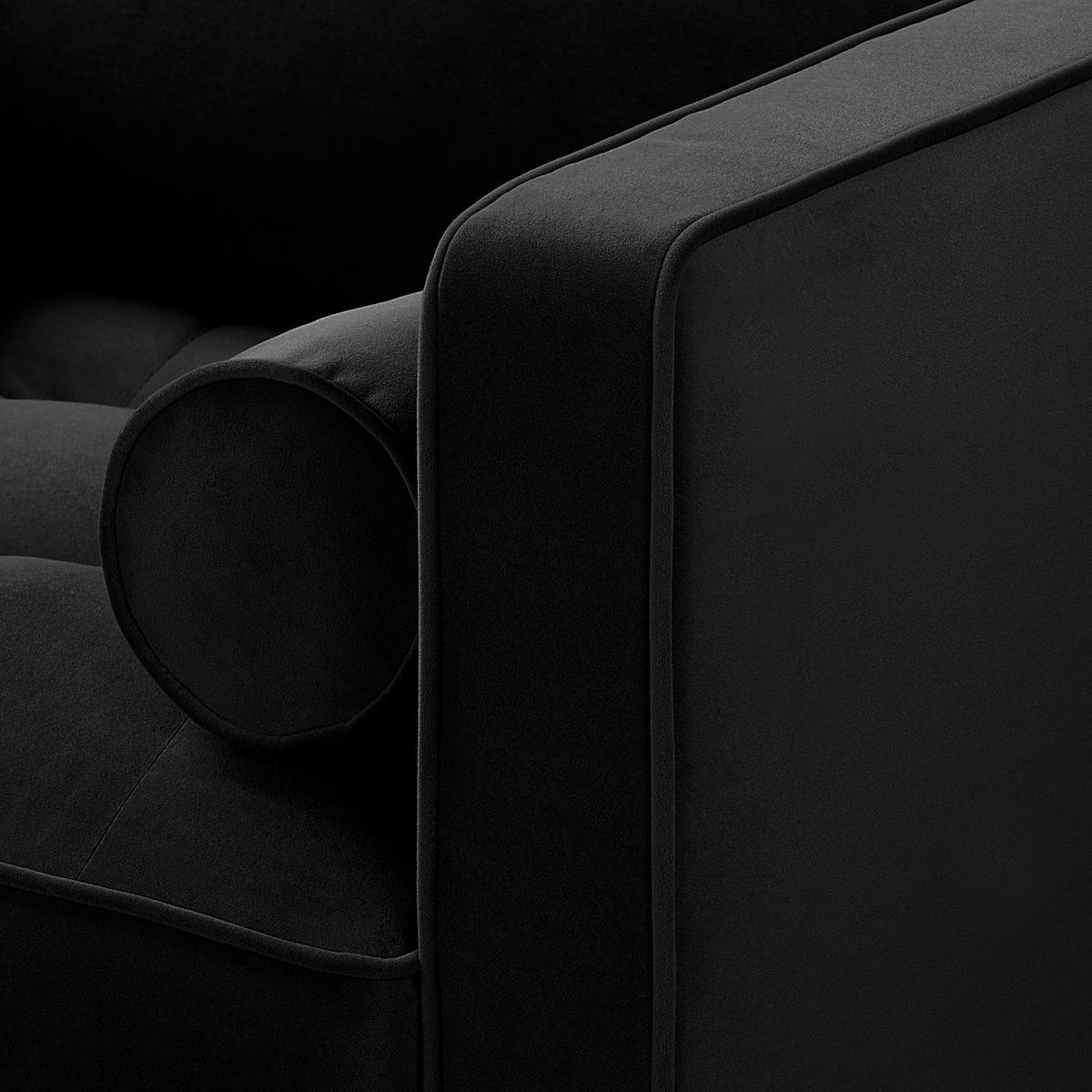 2-SITZER SOFA - Samt - Schwarz, Textil (150/80/86cm) - home24