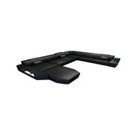 WOHNLANDSCHAFT Prato Schwarz Büffelleder - Schwarz, Leder (341/91/243cm)