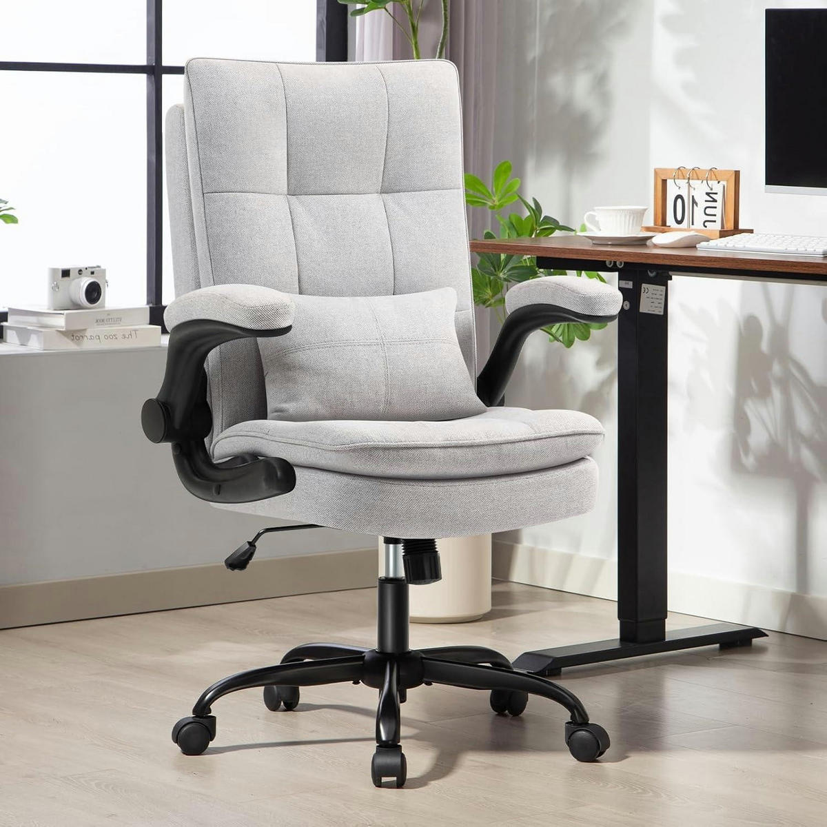 BÜROSTUHL Ergonomisch Stoff Grau - Grau, Textil (67.5/118/65cm)