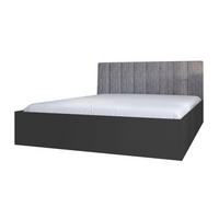 BETT Schwarz STYLE Mit Matratze Gepolsterter Grauer Kopfteil 120x200 cm - Schwarz/Weiß, Textil (120/200cm) - Sepro Meble