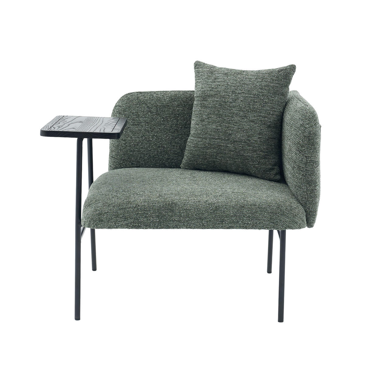 SESSEL mit Beistelltisch und Staufächern, DE-42266, Smaragdgrün - Grün, Metall (86/71/72cm) - ComfortXL