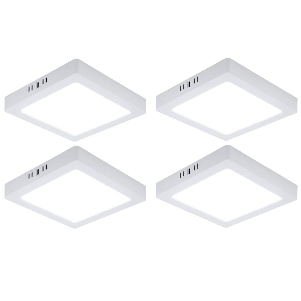 LED DECKENLEUCHTE Kunststoff Weiß 4er Set - Weiß, Kunststoff (21.4/21.4/3.1cm)