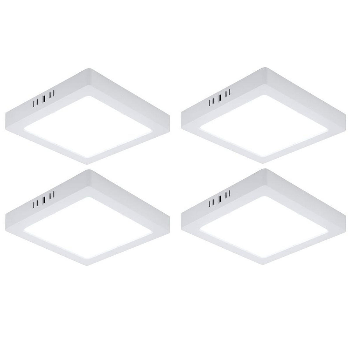 LED DECKENLEUCHTE Kunststoff Weiß 4er Set - Weiß, Kunststoff (21.4/21.4/3.1cm)