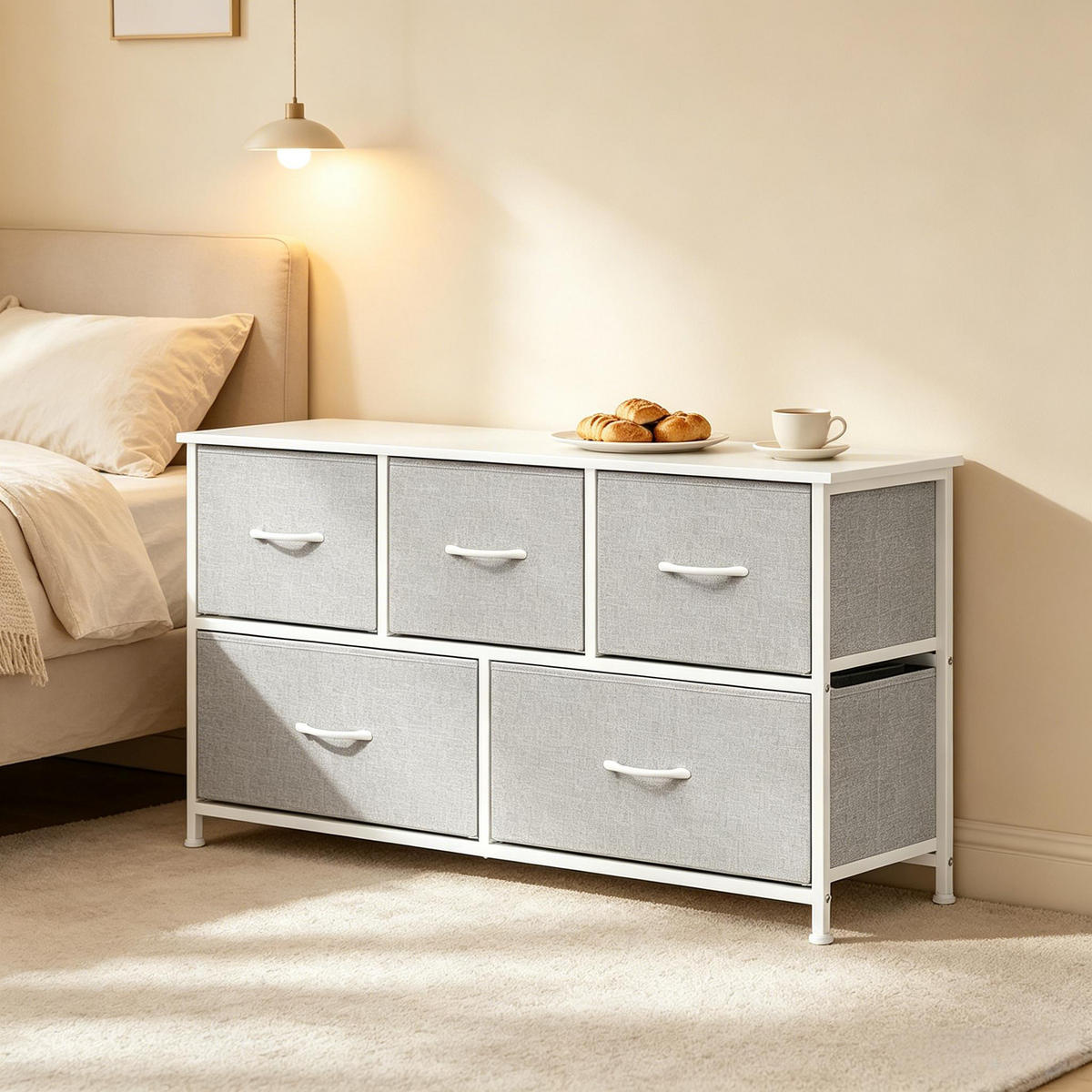 KOMMODE Hellgrau 100/30/54 cm - Hellgrau, Holzwerkstoff (100/54/30cm) - PANGIVO