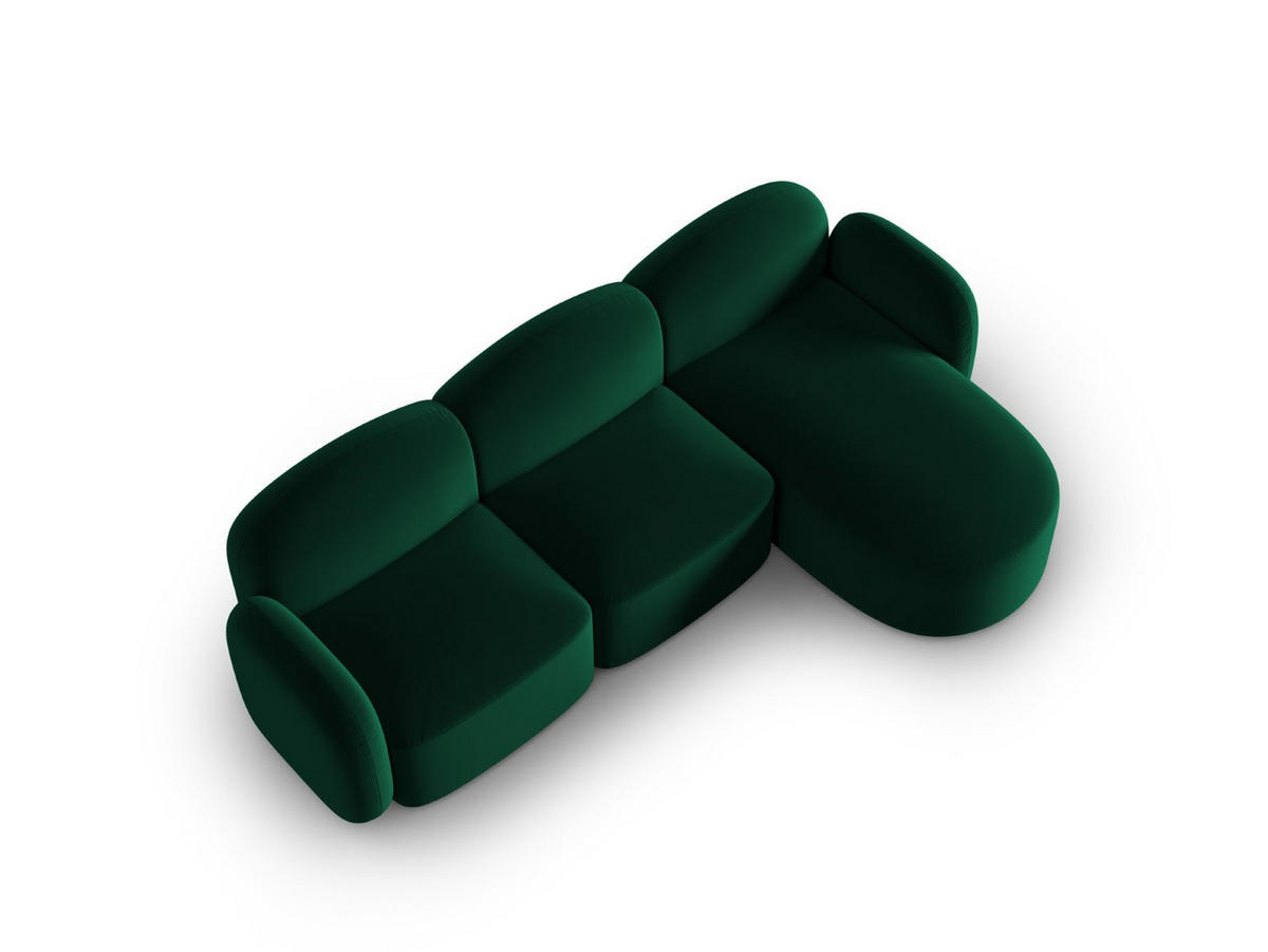 ECKSOFA rechts Blair aus Samt flaschengrün 4 Sitzplätze - Grün, Textil (155/272cm) - Micadoni