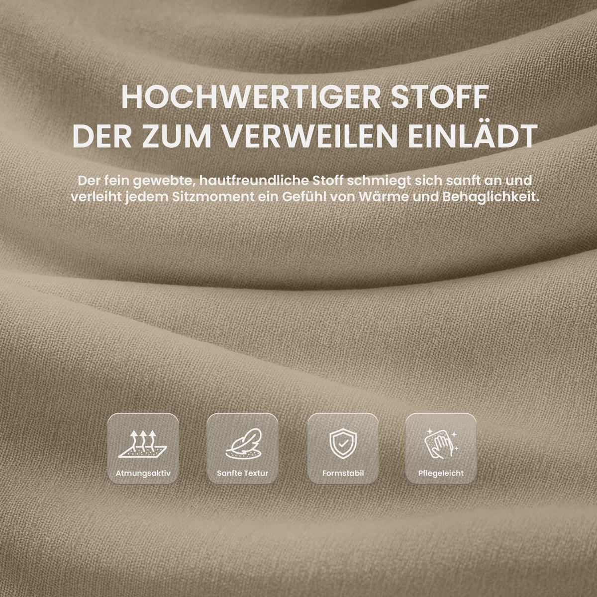 BARHOCKER Stoff Taupe - Taupe/Schwarz, Textil/Metall (44/98/49cm) - CLP