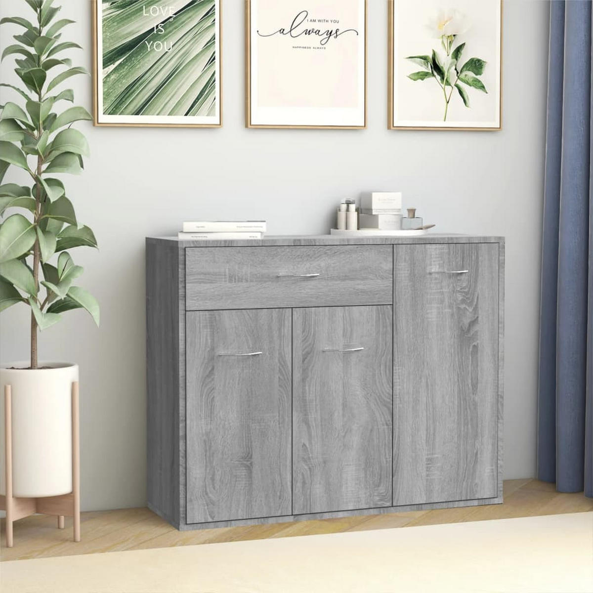 SIDEBOARDS Grau Sonoma 88x30x70 cm Holzwerkstoff - Grau, Holz (88/30/70cm) - ZMH