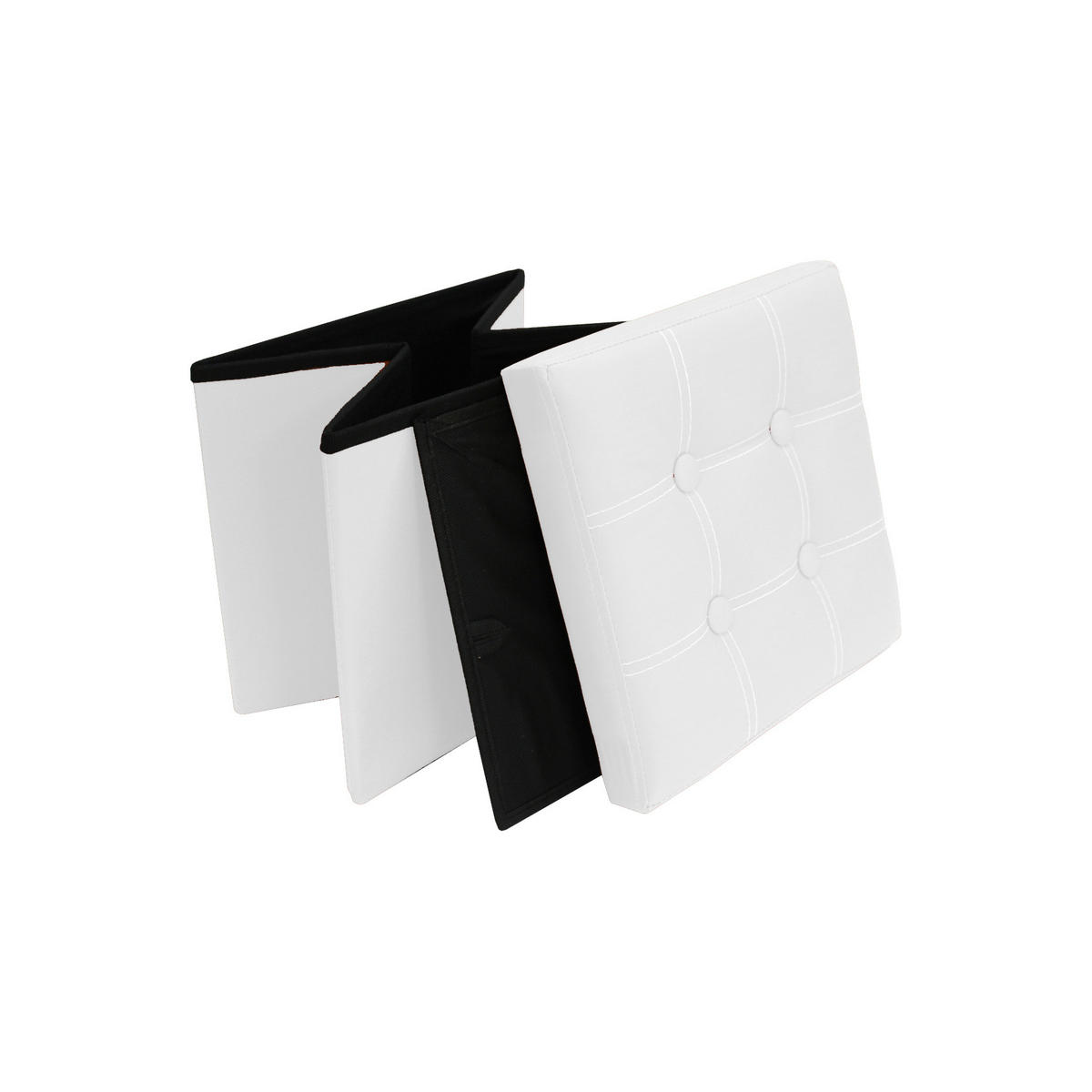 FUSSHOCKER Weiß 30/30/30 cm - Weiß, Textil (30/30/30cm) - Mobili Rebecca