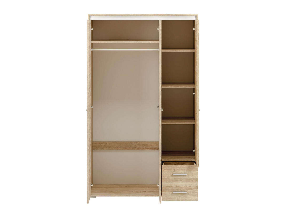 KLEIDERSCHRANK Avo Sonoma Eiche, Absetzung austauschbar 120 / 50 / 200cm - Braun/Sonoma Eiche, Holz/Holzwerkstoff (120/200/50cm) - Feldmann-Wohnen