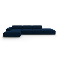 ECKSOFA links Jodie aus Samt königsblau 5 Sitzplätze - Blau, Textil (166/341cm) - Micadoni