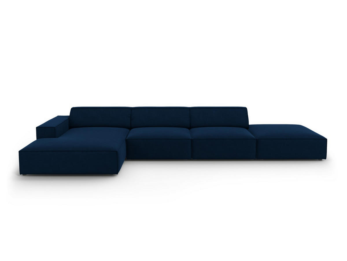 ECKSOFA links Jodie aus Samt königsblau 5 Sitzplätze - Blau, Textil (166/341cm) - Micadoni