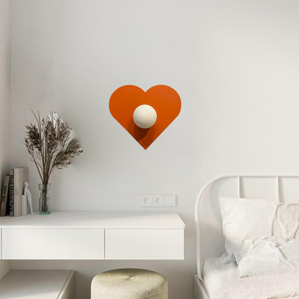 WANDLEUCHTE Innen 35 cm - Orange, Glas/Metall (35/31cm) - Bamyum