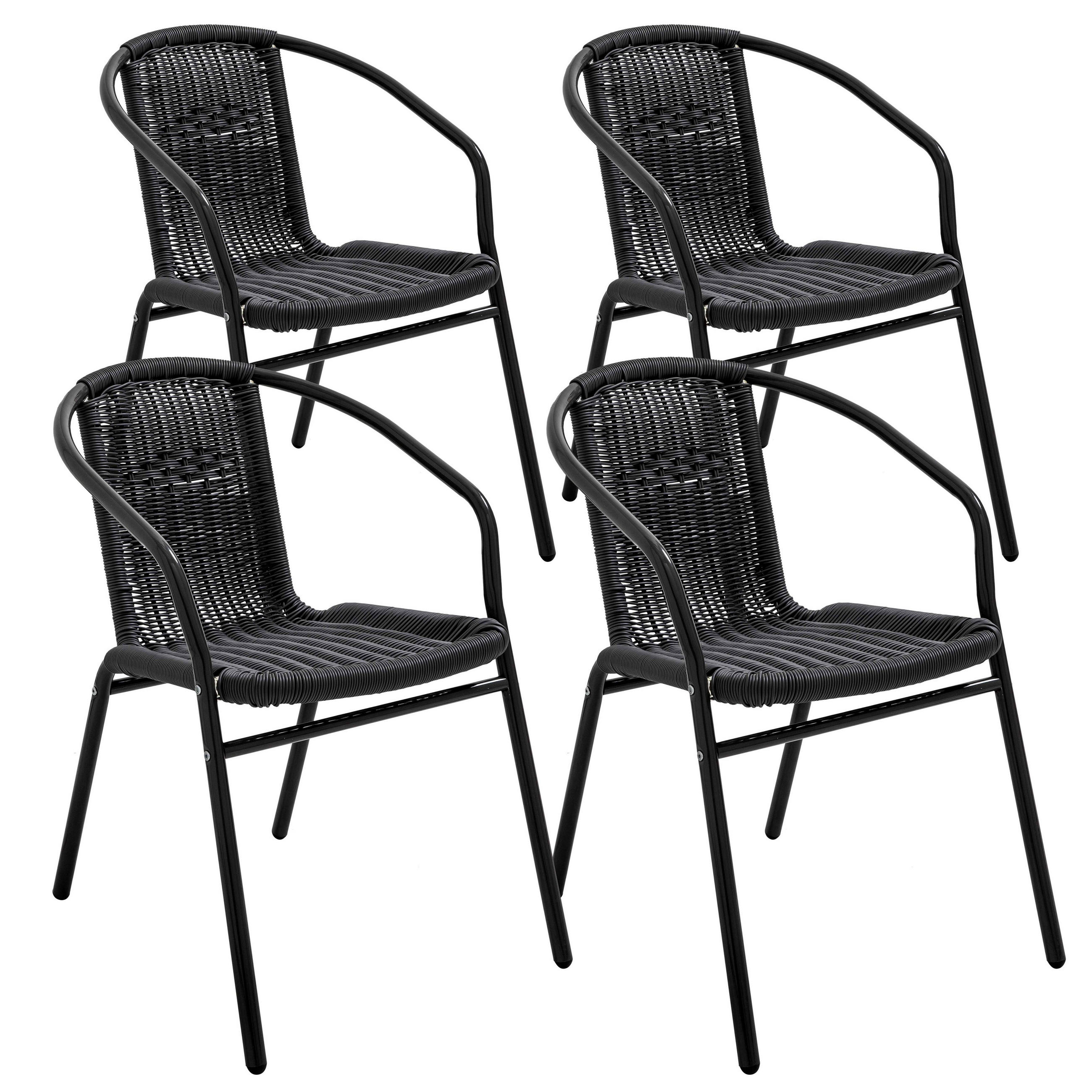 Oviala Gartensessel Schwarz 51x72x60 cm