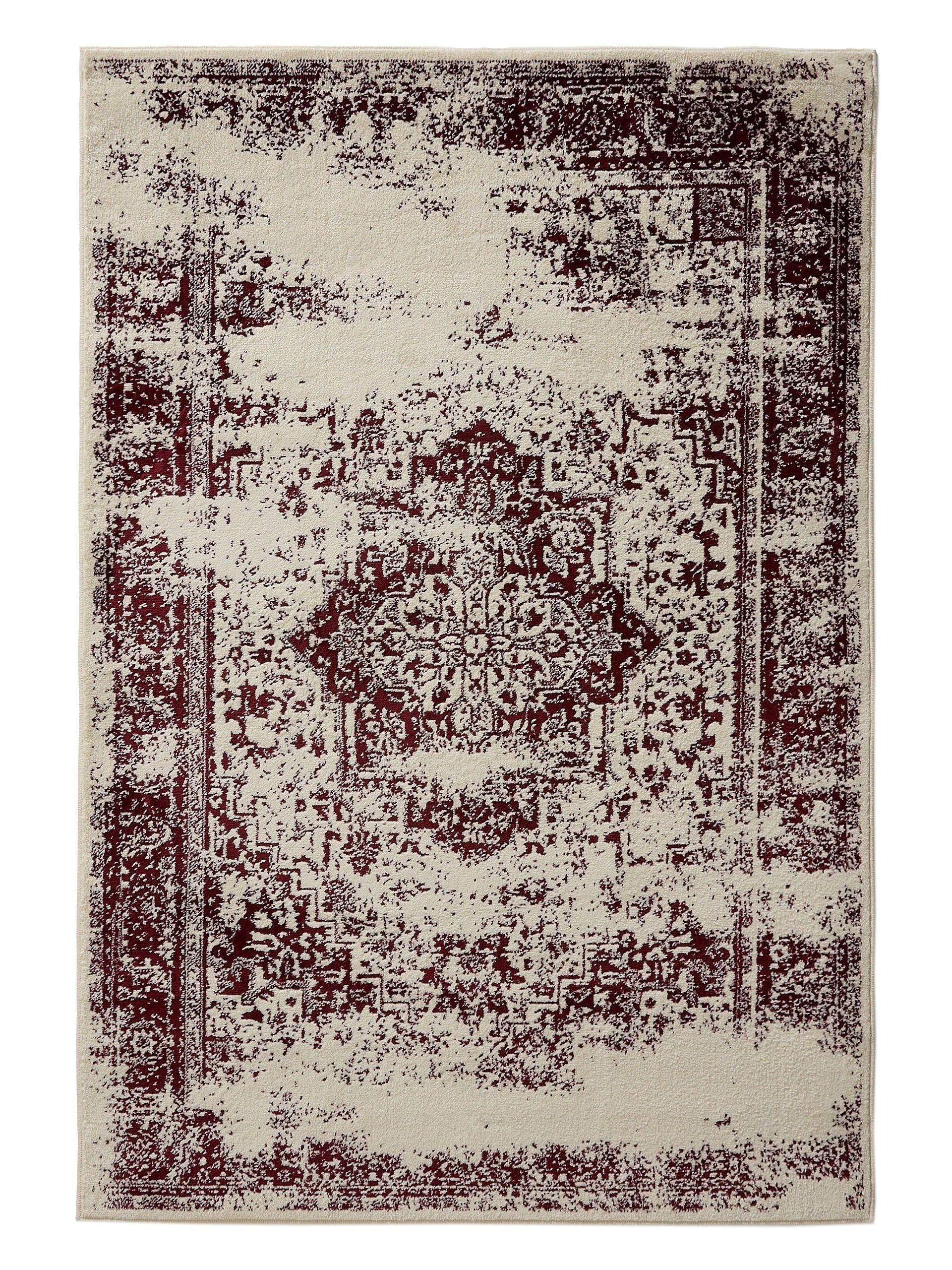 VINTAGE-TEPPICH Suki 160/230 cm - Rot/Creme, Kunststoff (160/230cm) - benuta