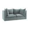 2-SITZER SOFA Strukturstoff Blau - Pastellblau/Schwarz, Holzwerkstoff/Kunststoff (180/77/90cm) - Makamii