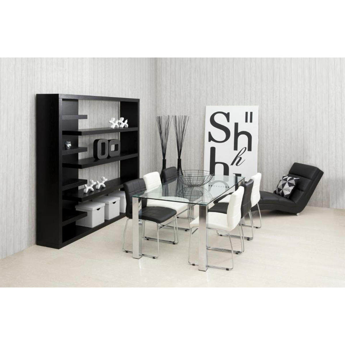 ESSTISCH 180 cm mit Glastischplatte - Weiß, Glas/Holzwerkstoff (90/180/75cm) - ebuy24