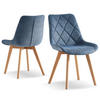 STUHL TANIA Blau 2 Stück - Blau, Holz/Textil (52/88/60cm) - B&D Home