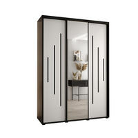 SCHWEBETÜRENSCHRANK 235,2/170/60 3-türig - Schwarz/Weiß, Holz/Metall (170/235/60cm) - Abiks Möbel