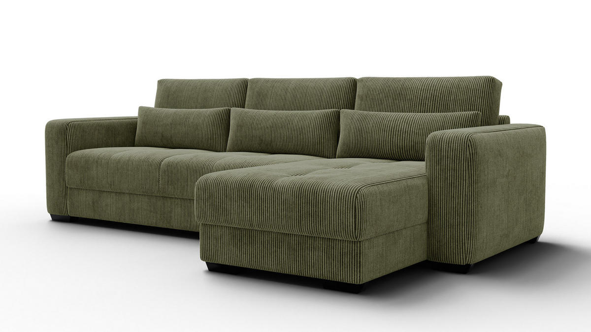 ECKSOFA OLI 4-Sitzer rechts, olivgrün - Olivgrün, Holz/Textil (295/172cm) - Courtois Laville