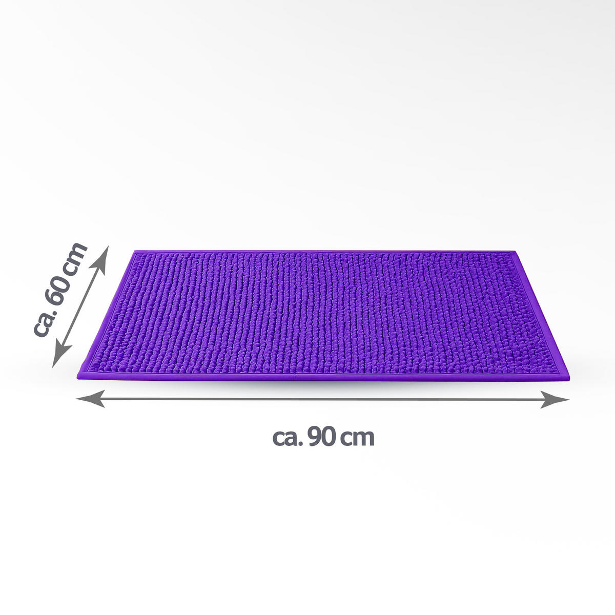 BADEMATTE Chenille 60x90cm Lila - Lila, Textil (90/60cm) - Bestlivings
