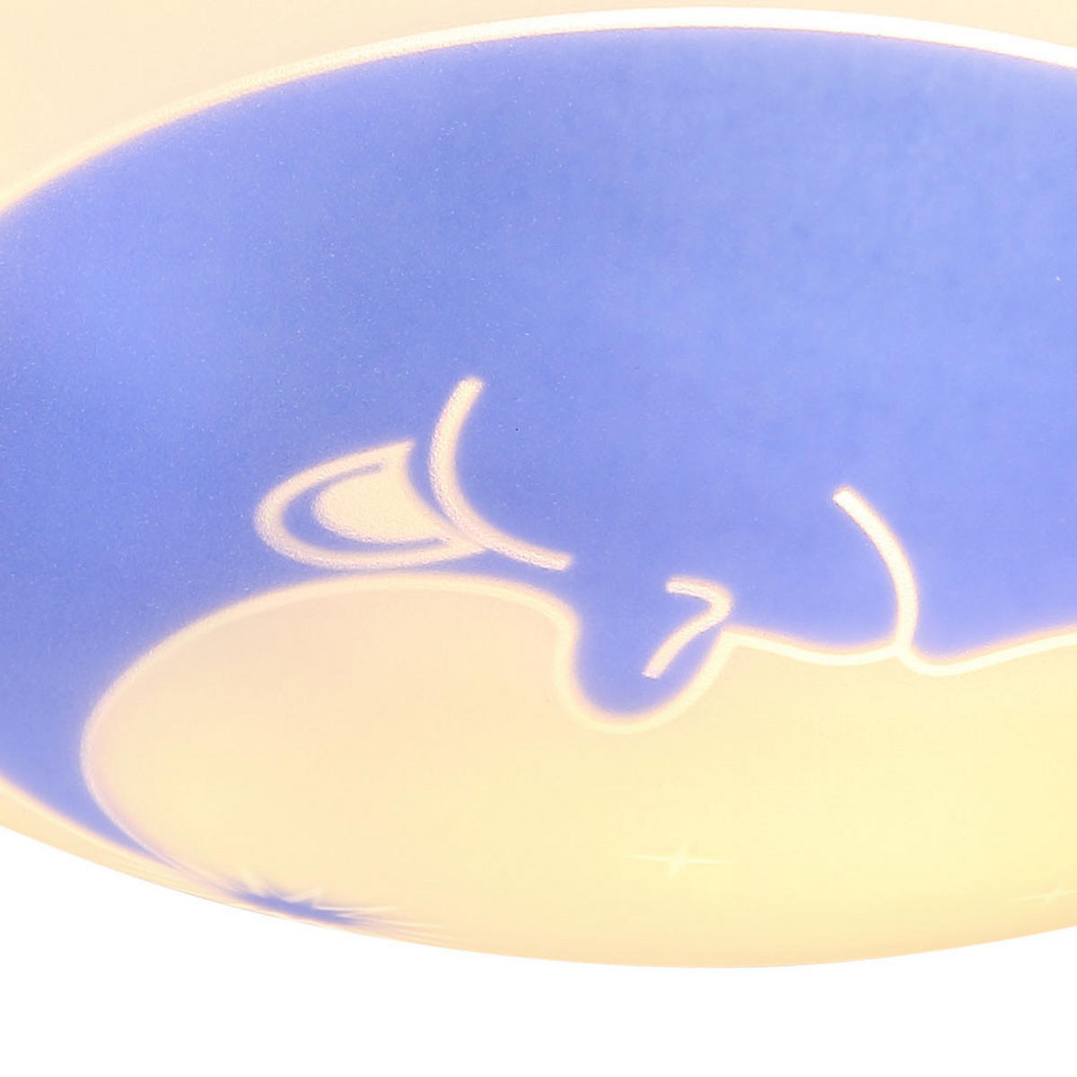 KINDERDECKENLEUCHTE Metall Glas Blau Weiß - Blau, Glas/Metall (30/30/9cm) - Globo Lighting